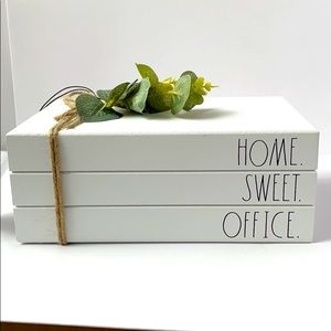 RAE DUNN “Home Sweet Office” Wooden Book Stack